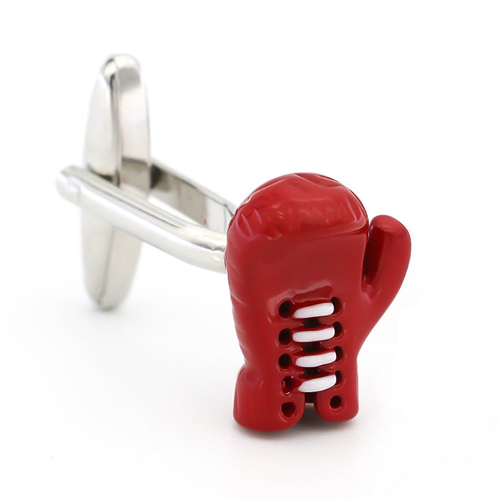 Boxing Glove Cufflinks Red Front