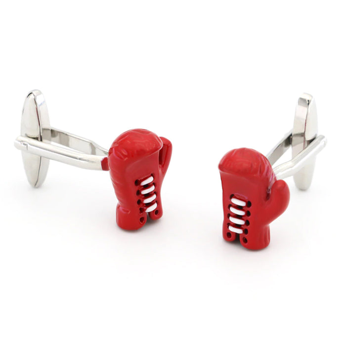 Boxing Glove Cufflinks Red Front Pair