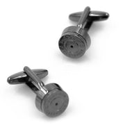 Shotgun cartridge cufflinks gunmetal black front and back