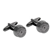 Shotgun cartridge cufflinks gunmetal black Pair
