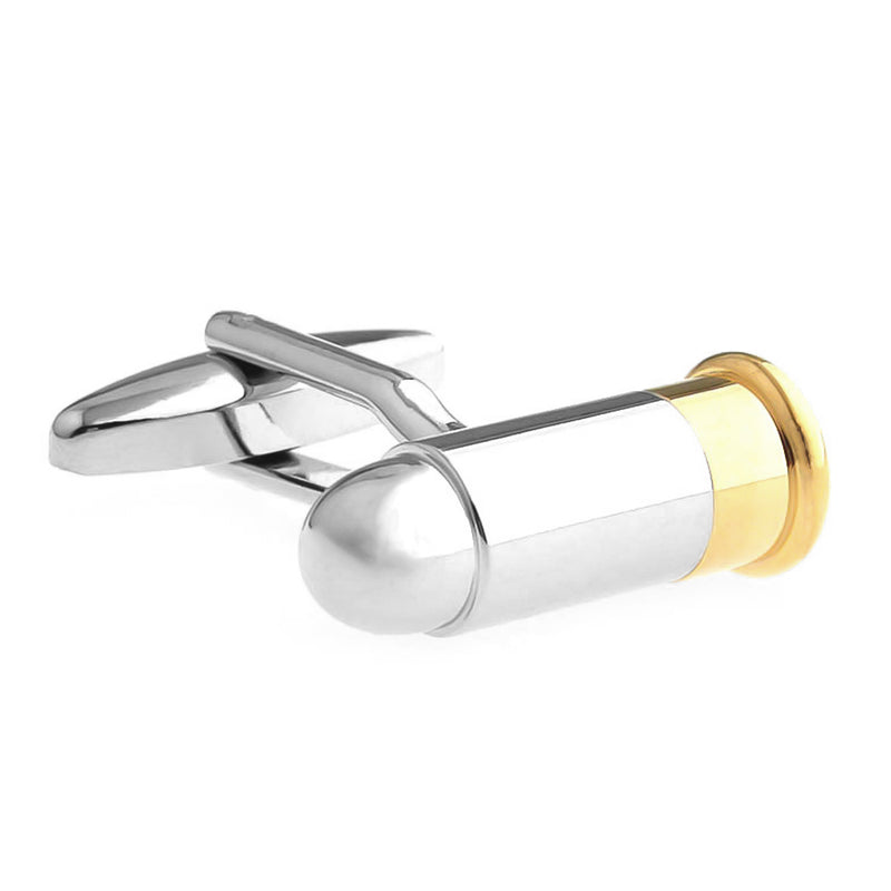 Golden Silver Bullet Cufflinks Blunt Point Front