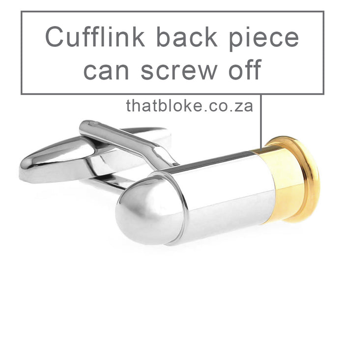 Cufflinks - Bullet Blunt Point Screw off (Gold & Silver)