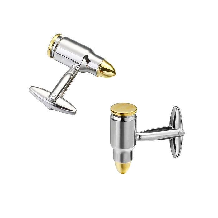 Bullet Cufflinks Silver and Gold Pair