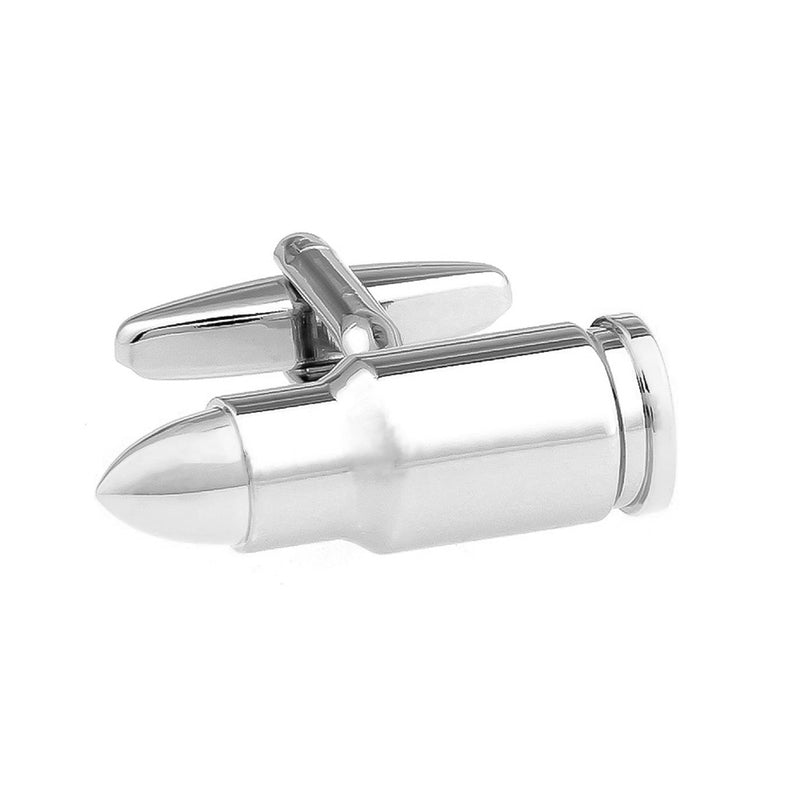 Bullet Cufflinks Silver Front