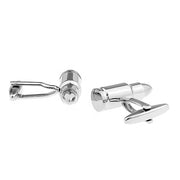 Bullet Cufflinks Silver Pair Back