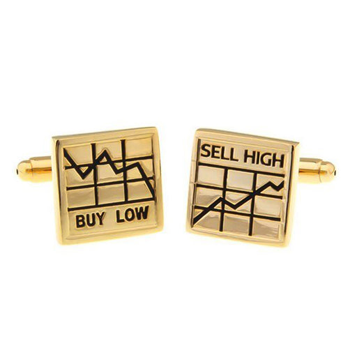 Buy Low Sell High Cufflinks Gold Front Pair