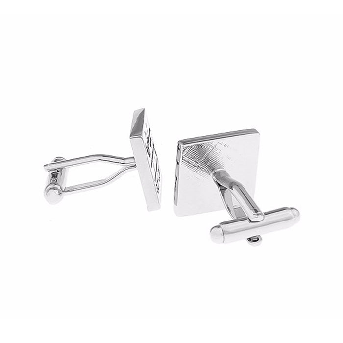 Buy Low Sell High Cufflinks Stock Market Silver Image Pair Back