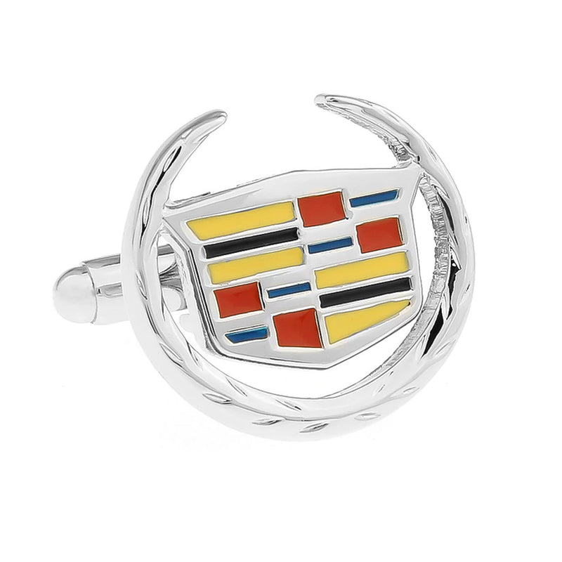 Cadillac Cufflinks Car Logo Silver Image Front