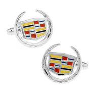 Cadillac Cufflinks Car Logo Silver Image Pair