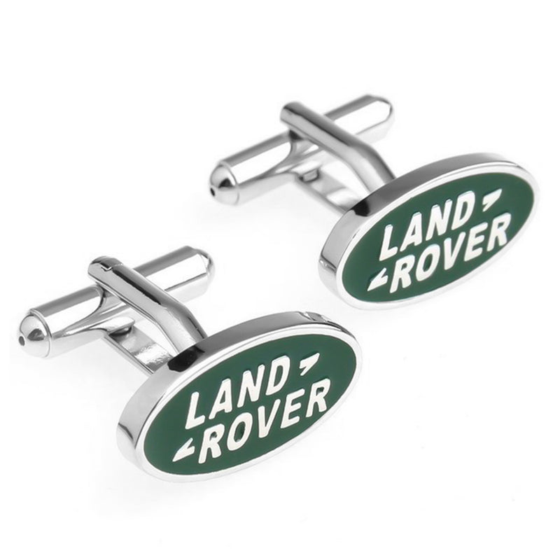 Land Rover Cufflinks Flat Car Logo Silver Pair