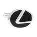 Lexus cufflinks car logo silver black Front