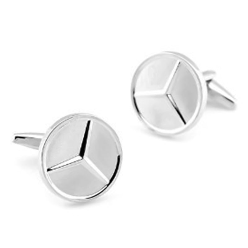 Mercedes-Benz Cufflinks Silver Flat Closed Pair