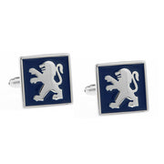Peugeot cufflinks silver car logo Pair