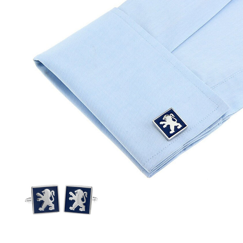 Peugeot cufflinks silver car logo On Shirt sleeve