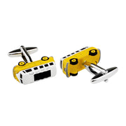 VW Kombi Cufflinks Car Yellow and White Top and Bottom