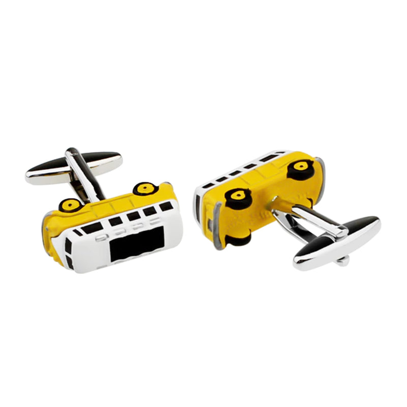 VW Kombi Cufflinks Car Yellow and White Top and Bottom
