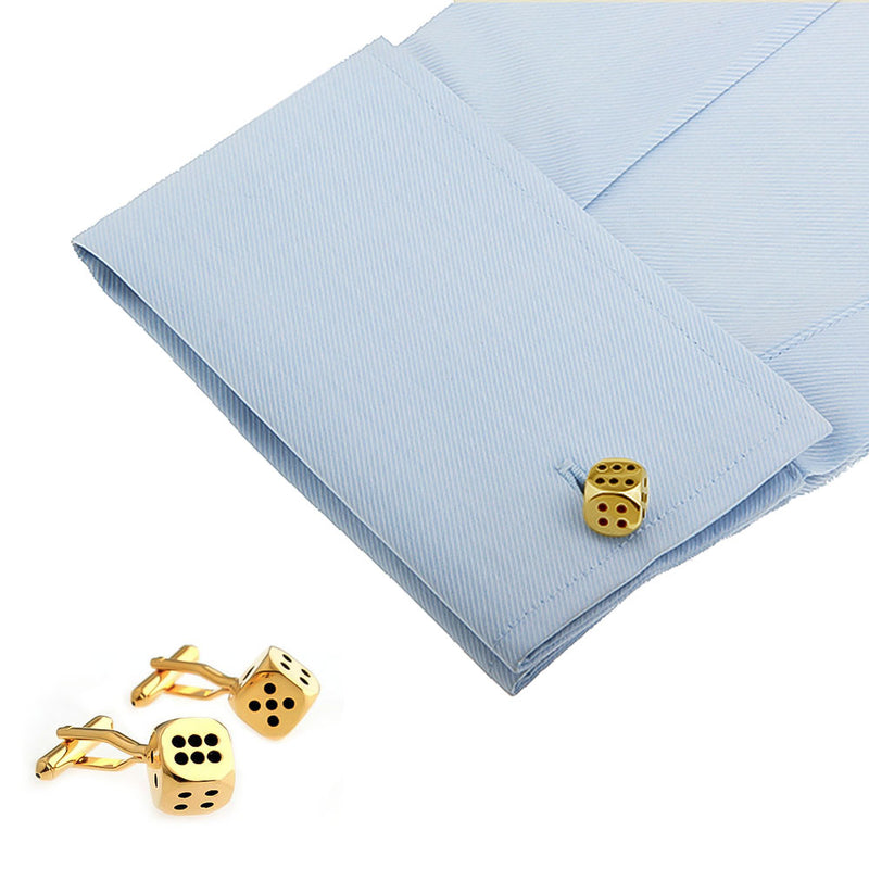 Cufflinks - Casino Poker Dice (Gold)