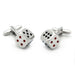 Lucky Casino Poker Dice Cufflinks Silver Pair