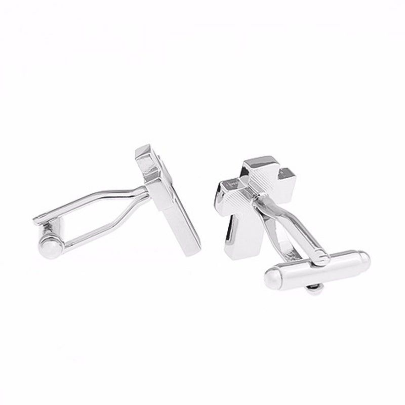 Christian Cross Cufflinks Silver Pair