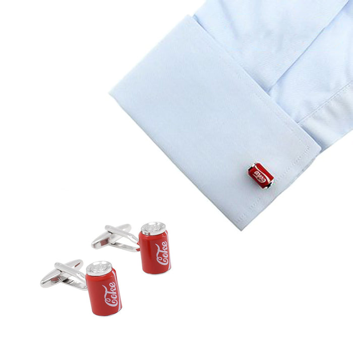 Coca-Cola Cufflinks Coke Red On Shirt Sleeve