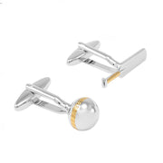 Cricket Cufflinks Silver Ball and Bat Sport Set