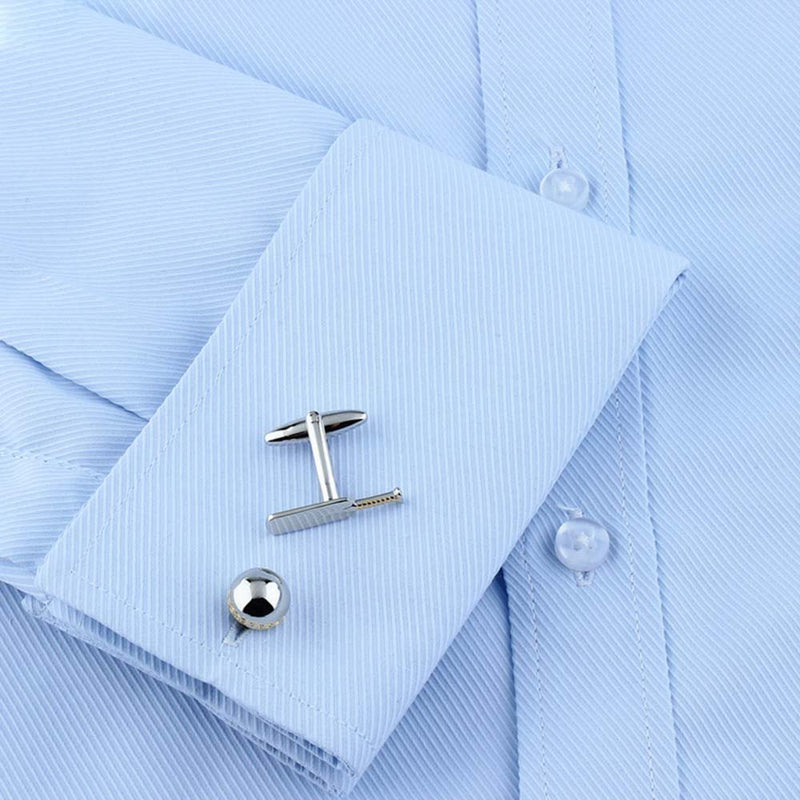 Cricket Cufflinks Silver Ball and Bat Sport On Shirt Sleeve