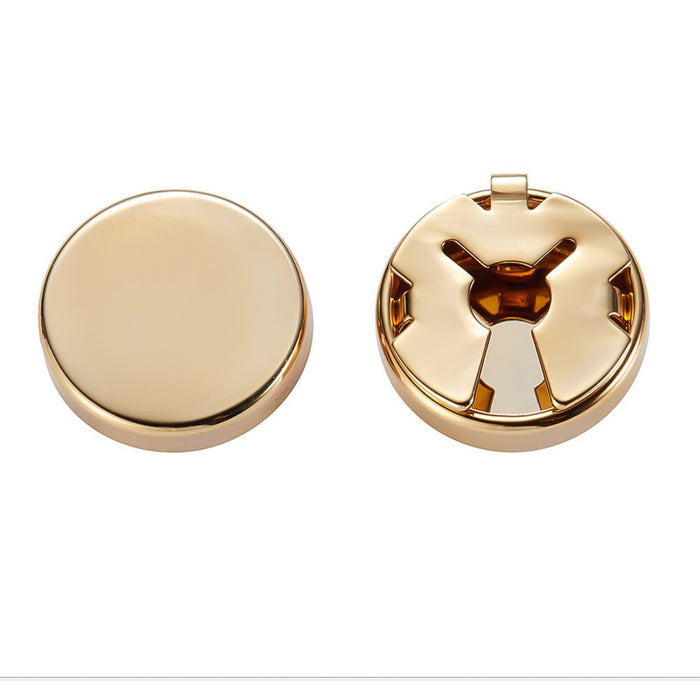 Cuff Button Cover Cufflinks Gold Top and Bottom