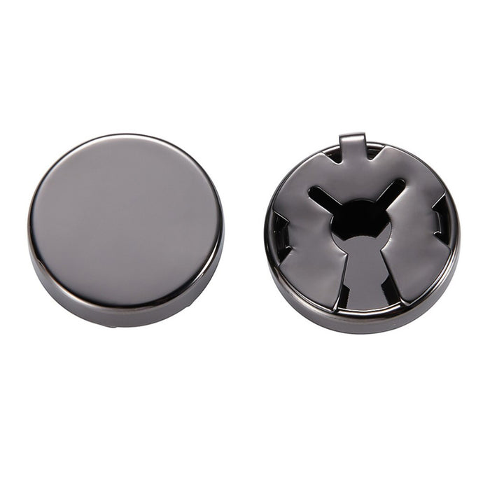 Cuff Button Cover Cufflinks Gunmetal Black Top and Bottom