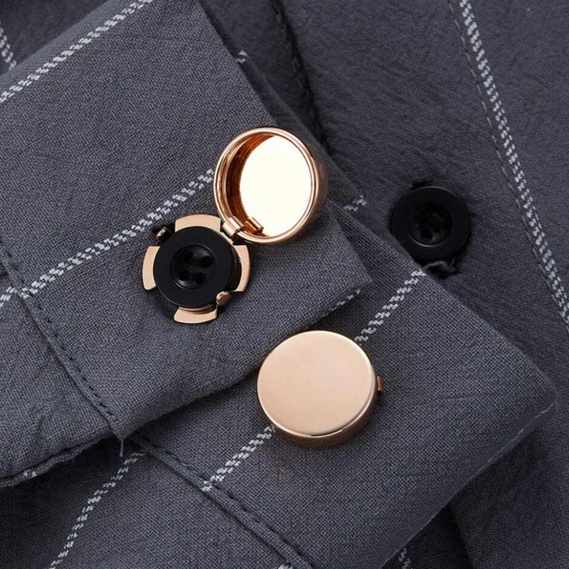 Cuff Button Cover Cufflinks Rose Gold On Shirt Sleeve