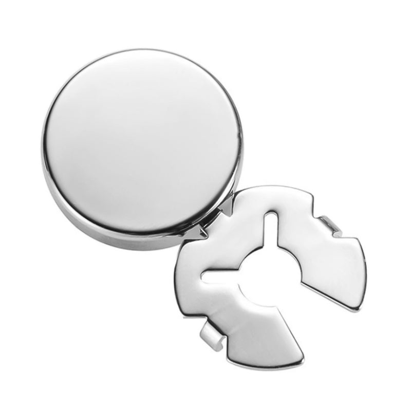 Cuff Button Cover Cufflinks Silver Top View