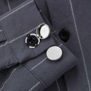 Cuff Button Cover Cufflinks Silver On Shirt Sleeve