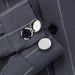 Cuff Button Cover Cufflinks Silver On Shirt Sleeve 15mm