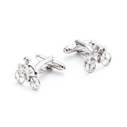 Cycling cufflinks Cyclist Bicycle Silver Image Pair