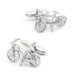 Mountain Bike Cufflinks Bicycle Silver Front Pair