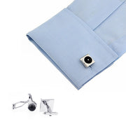 Music DJ Cufflinks Turntable Silver Image On Shirt Sleeve