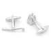 Dentist Cufflinks Mouth Mirror and Tooth Silver Image Front View