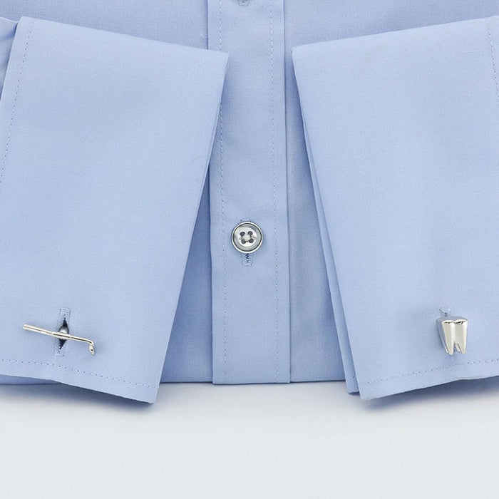 Dentist Cufflinks Mouth Mirror and Tooth Silver Image On Shirt Sleeve
