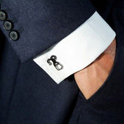 Doctor Stethoscope Cufflinks Silver Black Image On Shirt