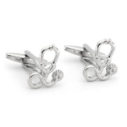 Doctor Stethoscope Cufflinks Silver Pair