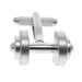 Gym Dumbbell Cufflinks Silver Front