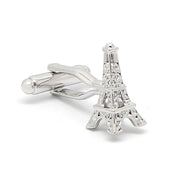 Eiffel Tower Cufflinks Silver France Front