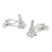Eiffel Tower Cufflinks Silver France Pair