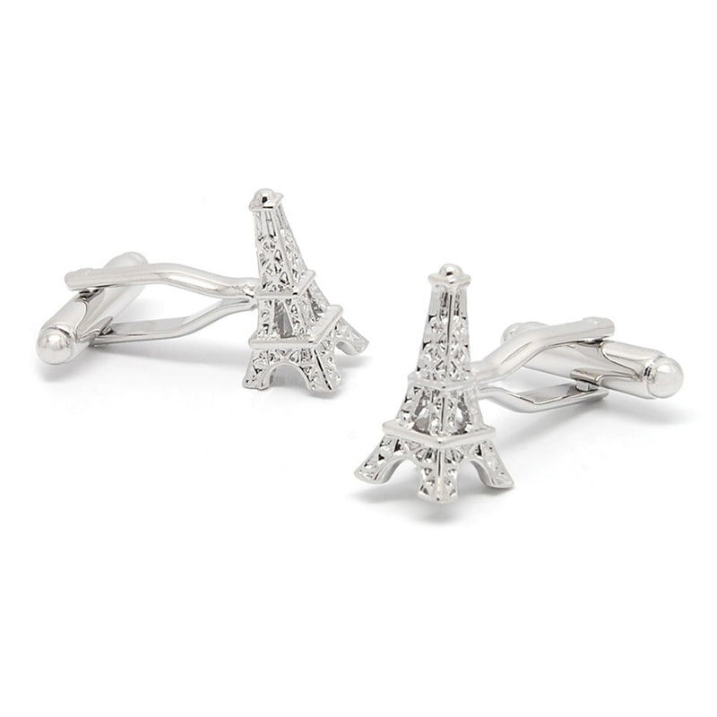 Eiffel Tower Cufflinks Silver France Pair