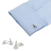 Eiffel Tower Cufflinks Silver France On Shirt Sleeve