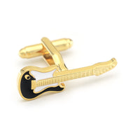 Electric Guitar Cufflinks Gold Front