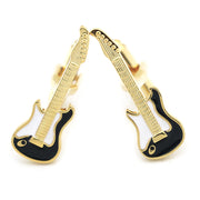 Electric Guitar Cufflinks Gold Pair Upright