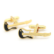 Electric Guitar Cufflinks Gold Pair