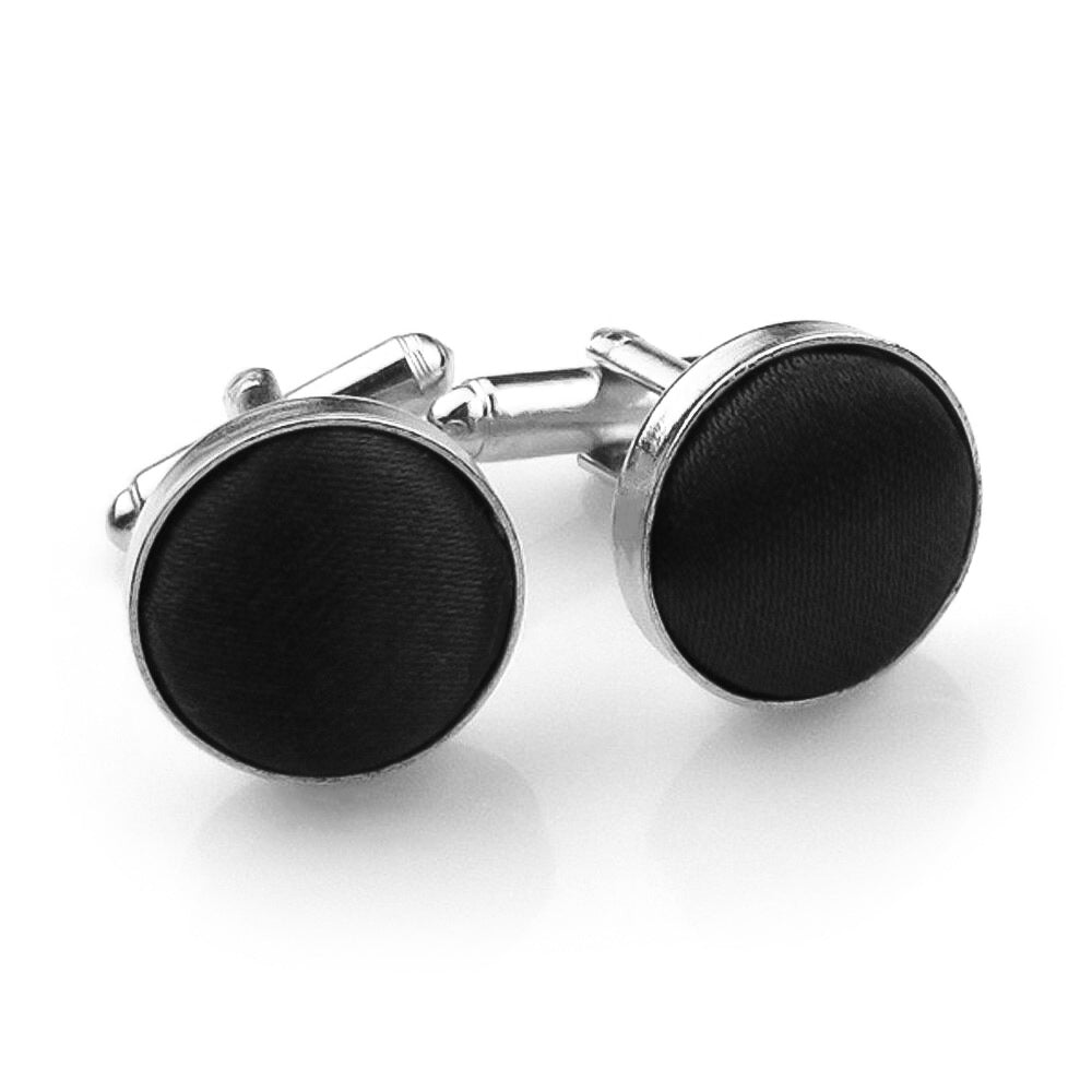Black Fabric Cufflinks - Wedding Accessories — That Bloke