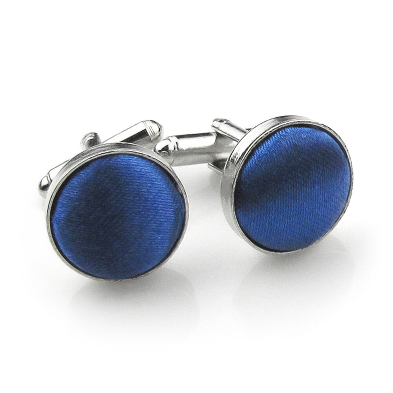 Royal Blue Fabric Cufflinks Material Silver