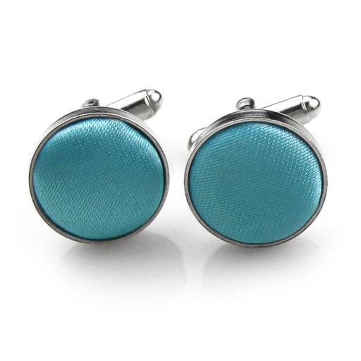Turquoise Fabric Cufflinks Material Silver